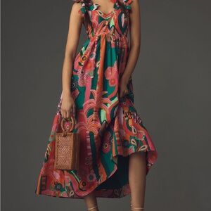 Farm Rio x Anthropologie Pleated Palm
Midi Dress